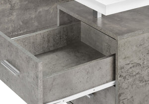 English Elm Computer Desk For Home Office - Reversible Design, Ample Storage, Modern Style In White & Grey B2710P219865
