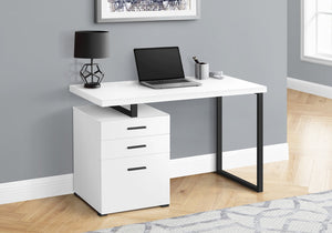 English Elm Computer Desk For Home Office - Reversible Setup, Integrated Storage, Modern Design, Easy Assembly B2710P219873