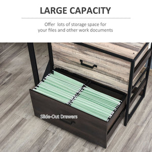 English Elm Vinsetto Industrial Lateral File Cabinet Steel Frame Two Drawer Home Office Storage W2225P217761