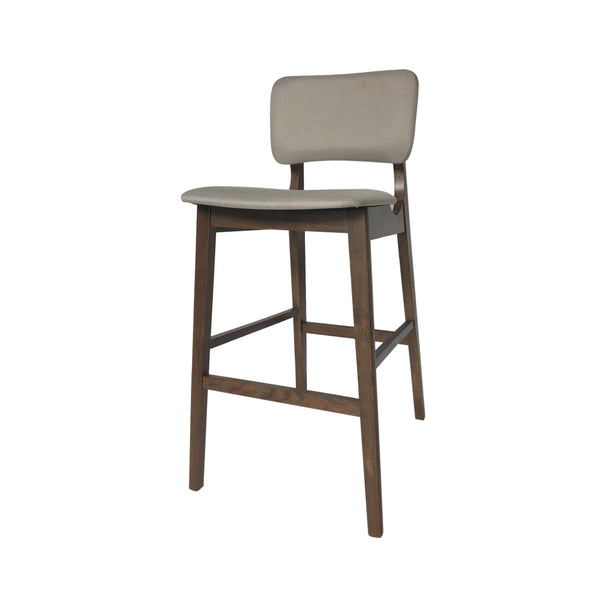 English Elm Christopher Knight Home® - BAR CHAIR Mid-Century Fabric Barstool with Rubberwood Tapered Legs, Modern Lounge Accent, Set of Two Beige 63560.00BGE