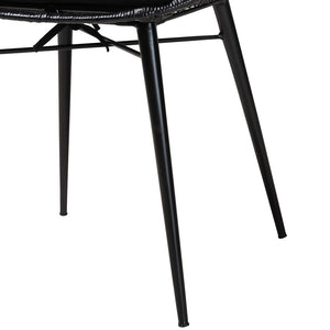 English Elm Modern Boho Rattan Rod Dining Chair Set of Two with Crisscross Base for Casual Spaces B2750P420432