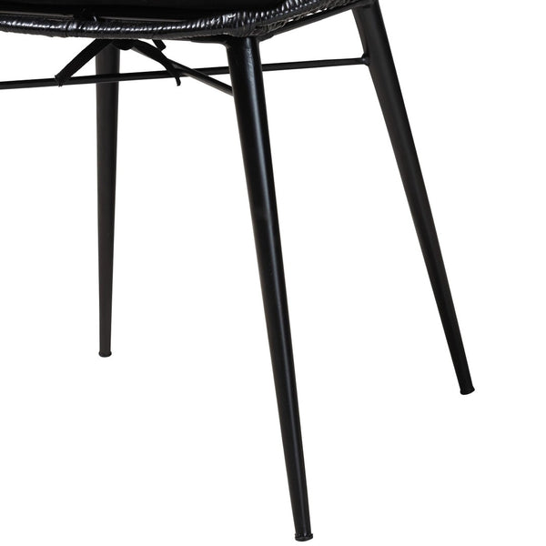 English Elm Modern Boho Rattan Rod Dining Chair Set of Two with Crisscross Base for Casual Spaces B2750P420432