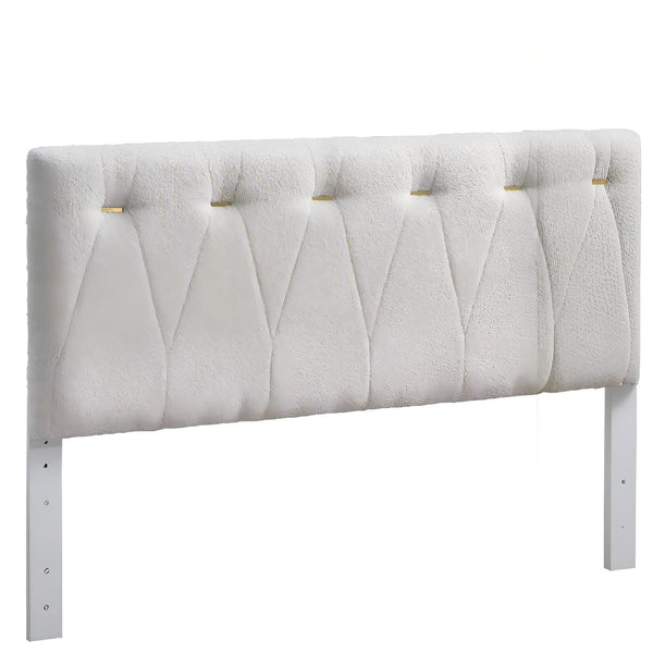 English Elm Sinclair Tufted Twin Platform Bed with Gold-Tone Accents, Plush Teddy Fabric, Adjustable Headboard Wheat 60.39 L x 26.37 W x 7.28 H B078P400738