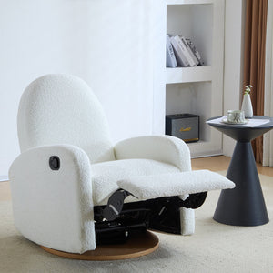 English Elm Christopher Knight Home® - 360 Swivel and Glider Recliner Chair with Boucle Upholstery, Solid Wood Base, Smooth Rocking Comfort Beige N771P207029M