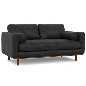 English Elm Morrison 72-Inch Genuine Leather Sofa: Stylish, Mid-Century Loveseat For Cozy Living Spaces & Comfort B136P364282