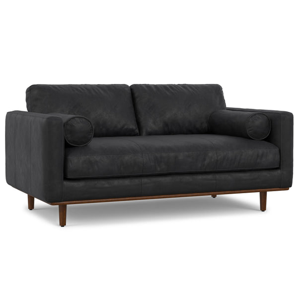 English Elm Morrison 72-Inch Genuine Leather Sofa: Stylish, Mid-Century Loveseat For Cozy Living Spaces & Comfort B136P364282