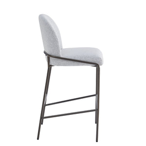 English Elm Christopher Knight Home® - Galen Upholstered Metal Barstool Set of 2 with Plush Stain-Resistant Fabric, Ergonomic Modern Design Gray N775P290453G