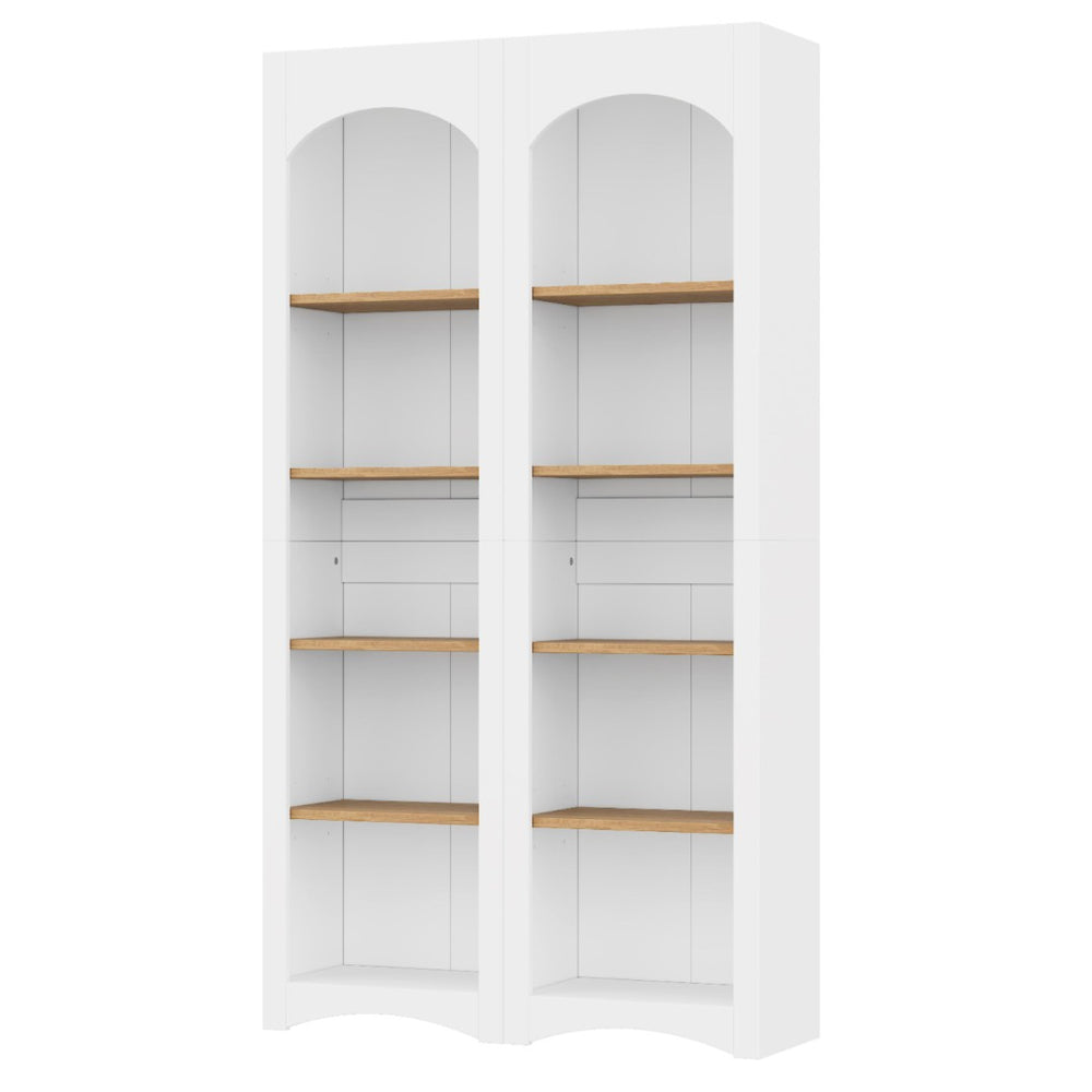 English Elm On-Trend 5 Tier Farmhouse Bookshelves Set Of 2, Stylish Two-Tone Storage Cabinets With Adjustable Shelves N721P245734K-GIGA