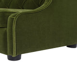 English Elm Robin 35" Tufted Wingback Pet Sofa Bed, Medium, Olive Green Performance Velvet