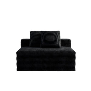 English Elm Wi-009a-black-2u Reversible Chaise Corduroy Modular Sectional for Modern Living Spaces W3819P435436