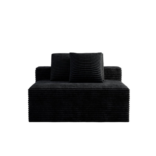 English Elm Wi-009a-black-2u Reversible Chaise Corduroy Modular Sectional for Modern Living Spaces W3819P435436