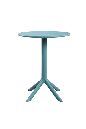 English Elm Cedric Outdoor Round Bistro Table Cafe Inspired Modern Design for Compact Patios Sky Blue N776P390479B