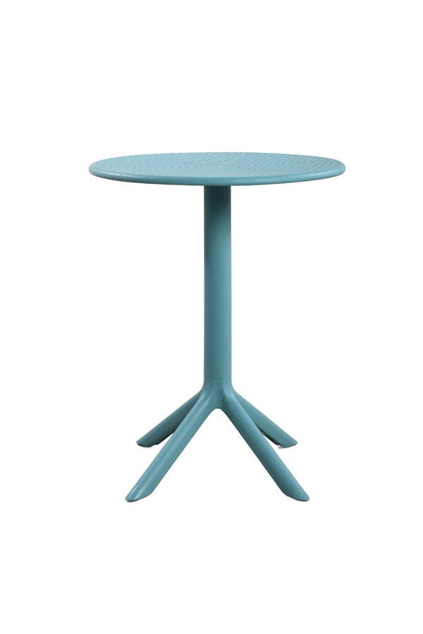 English Elm Cedric Outdoor Round Bistro Table Cafe Inspired Modern Design for Compact Patios Sky Blue N776P390479B
