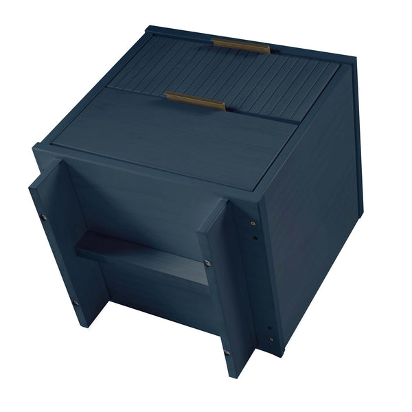 English Elm Granville 18" Nightstand In Midnight Blue - Chic 2-Drawer Design With Gold Accents & Storage Solution B365P398531