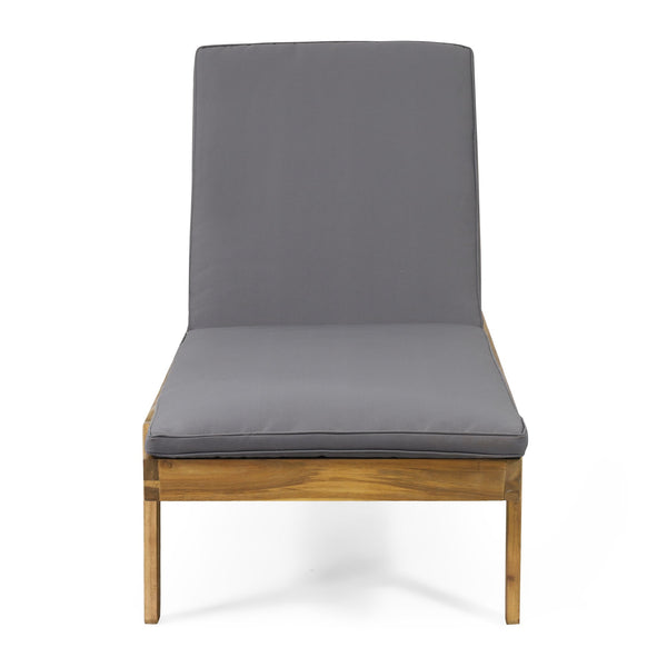 English Elm Christopher Knight Home® - Caily Chaise Lounge Set - Stylish Acacia Wood, Adjustable Recline, Water-Resistant Cushions For Outdoor Bliss 71346.00DGRY