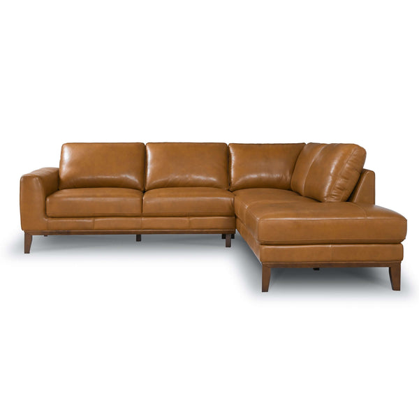English Elm Ashcroft Furniture - London Leather Sectional Sofa - Right Facing, Premium Comfort & Durable Design For Modern Living Spaces B183S00075