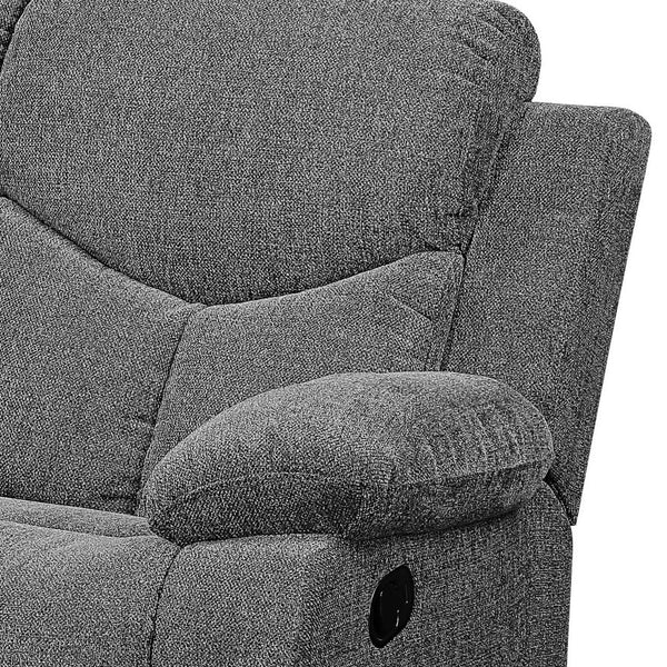 English Elm Kalen Gray Chenille Loveseat w/Console Recliner, Tufted Design, Pocket Coil Support, Cup Holders B2726P253088