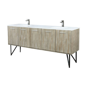 English Elm Rustic Acacia Double Bath Vanity 80" W X 20" D, Durable Cultured Marble Top & Gun Metal Faucet Set B2731P259721-GIGA