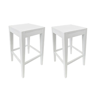 English Elm Christopher Knight Home® - COUNTER White Fabric Counter Stool Set of 2 — Farmhouse Handcrafted Wooden Look, 25.75"H, Easy Assembly 64541.00WHI