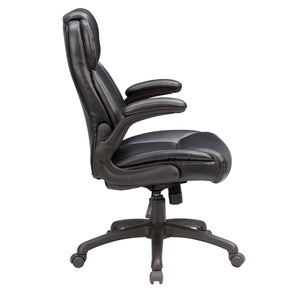 English Elm Modern Adjustable Office Chair with Bonded Leather, Flip-Up Armrests, Headrest & 360° Swivel Comfort B011P204078