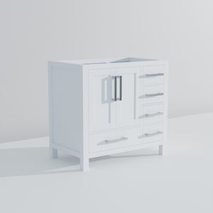 English Elm White Bath Vanity 36" W X 22" D, Elegant Solid Wood Design With Soft-Close Drawers & Quick Install B2731P258804-GIGA