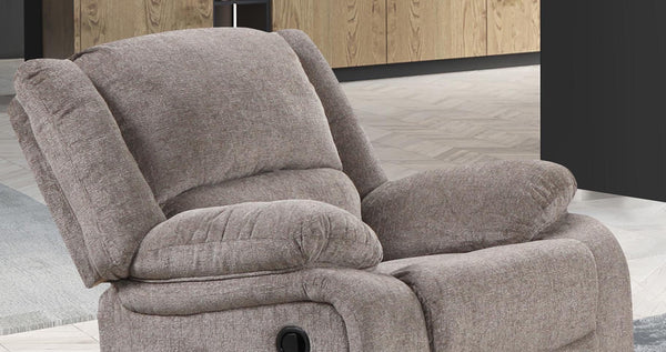 English Elm Transitional Multi-Function Glider Recliner with Channel Back, Cup Holders, Hidden Storage, Upholstered Comfort Mocha 41 L x 30 W x 36 H B2741P385044