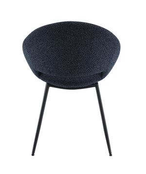 English Elm Klaus Plush Black Bouclé Side Chair Set of 2 — Padded Upholstery, Metal Frame, 220lb Capacity B2726P309347