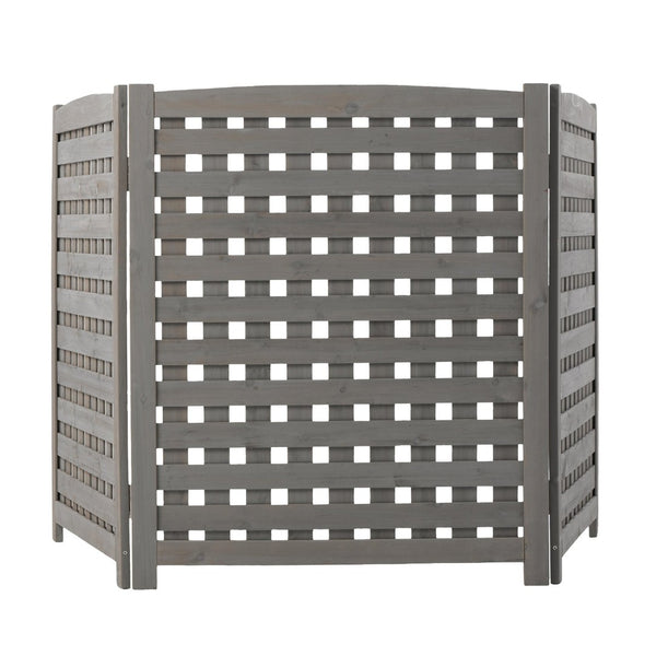 English Elm 3-panel Outdoor Slatted Wood Enclosure Screen for Ac Units Patios and Garden Areas Grey W2640P290523