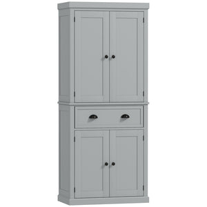 English Elm 72.5" Shaker Farmhouse Pantry Cabinet with Drawer and Adjustable Shelves Gray T3971P417208