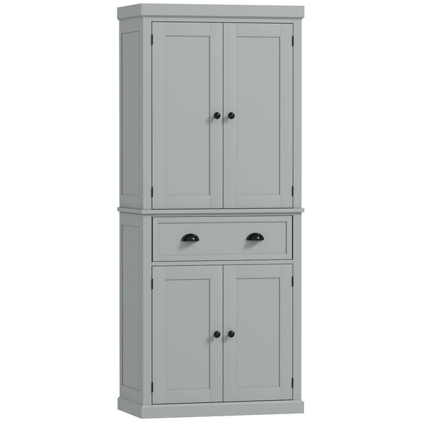 English Elm 72.5" Shaker Farmhouse Pantry Cabinet with Drawer and Adjustable Shelves Gray T3971P417208