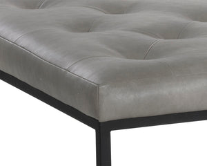 Sunpan Endall Ottoman - Elegant Square Design with Button Tufting Perfect for Coffee Table or Extra Seating Black / Bravo Metal