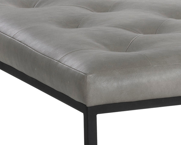 Sunpan Endall Ottoman - Elegant Square Design with Button Tufting Perfect for Coffee Table or Extra Seating Black / Bravo Metal