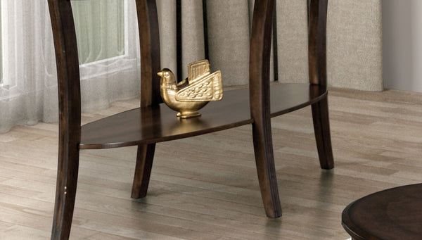 English Elm Traditional Oval Sofa Table With Open Shelf – Elegant Walnut Finish & Curved Legs For Classic Charm B2741P361124-GIGA