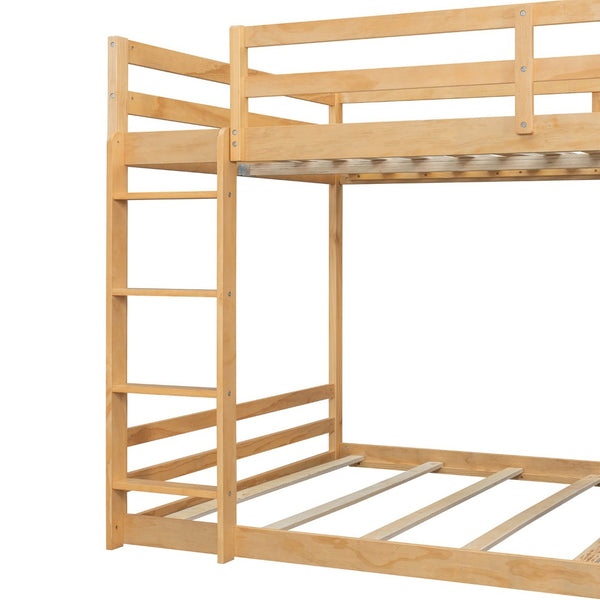 English Elm Full Bunk Bed with App Led Lighting Usb Charging Storage Drawers Kids Bedroom Natural N820S00080N