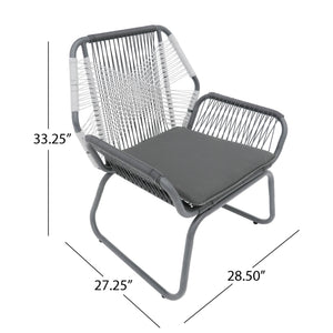 English Elm Christopher Knight Home® - MILAN Club Chair Set for Outdoors, Gray PE Rattan & Steel Frame, Water-Resistant Cushions, Modern Elegance 62331.00CGRY