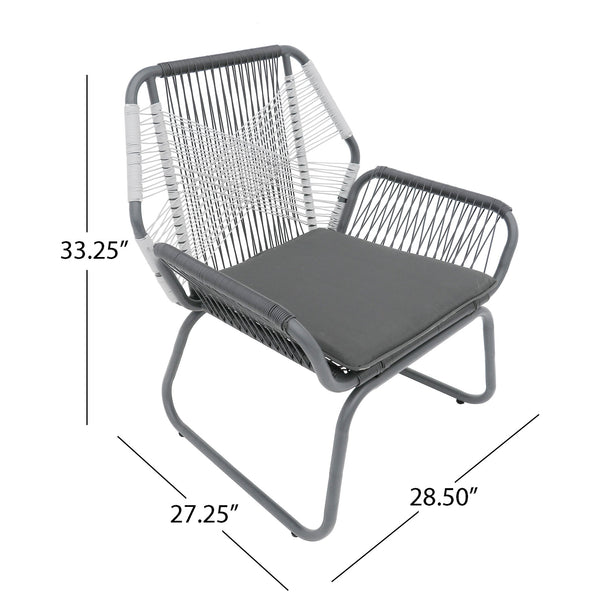 English Elm Christopher Knight Home® - MILAN Club Chair Set for Outdoors, Gray PE Rattan & Steel Frame, Water-Resistant Cushions, Modern Elegance 62331.00CGRY