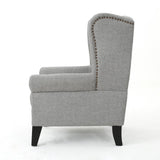 Christopher Knight Home® - Noble House - Laird Traditional Winged Grey Fabric Accent Chair