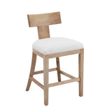 Christopher Knight Home® - Noble House - - 27" Counter Stools Set Of 2, Upholstered Counter Height Bar Stools With Solid Rubber Wood Frame, Backrest, Footrest, Armless Barstools For Home Bar, Kitchen Counter, Beige & Natural