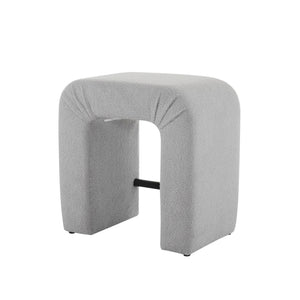 English Elm Christopher Knight Home® - 24'' Boucle stool with inverted U design, cozy loop-pile seating, durable rubberwood footrest, modern set of 2 Grey N780P187017G