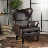 Christopher Knight Home® - Noble House - - Elegant High Back Chair In Dark Brown Pu Leather, Luxurious And Comfortable Design, Dimensions: 31 Inches (Length) X 32.75 Inches (Width) X 41.25 Inches (Height)