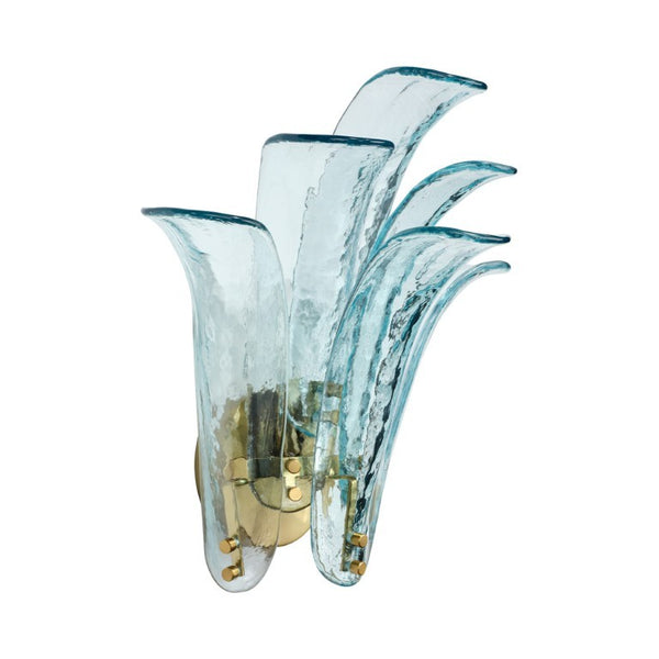 Cala Mouth Blown Glass Petal Wall Sconce Damp Rated Elegant Accent for Bath or Hallway