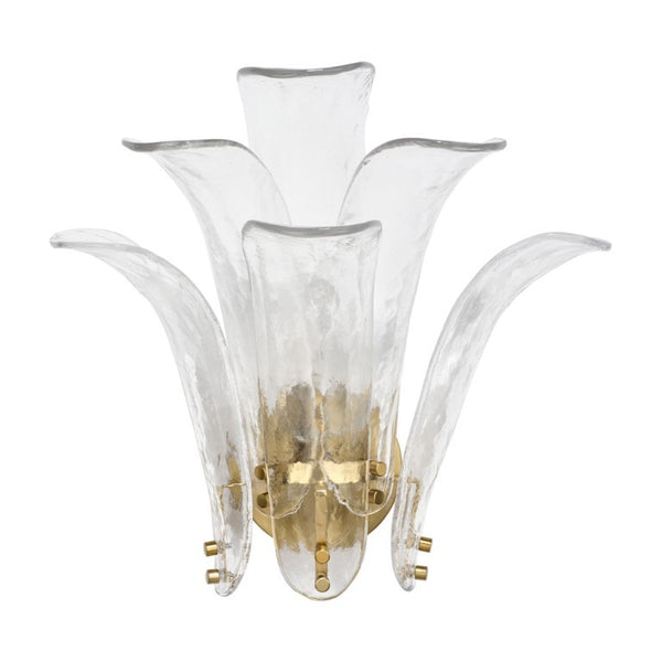 Cala Mouth Blown Glass Petal Wall Sconce Damp Rated Elegant Accent for Bath or Hallway