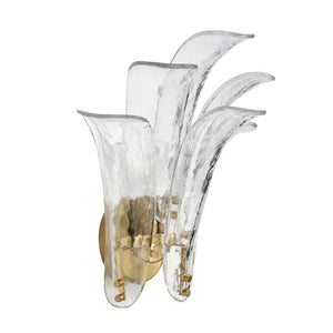 Cala Mouth Blown Glass Petal Wall Sconce Damp Rated Elegant Accent for Bath or Hallway