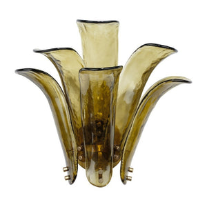 Cala Mouth Blown Glass Petal Wall Sconce Damp Rated Elegant Accent for Bath or Hallway