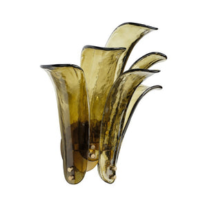 Cala Mouth Blown Glass Petal Wall Sconce Damp Rated Elegant Accent for Bath or Hallway