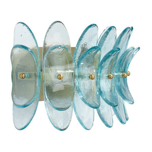 Coronet Floral Glass Petal Wall Sconce Handcrafted Antiqued Bronze Damp Rated Home Decor Light