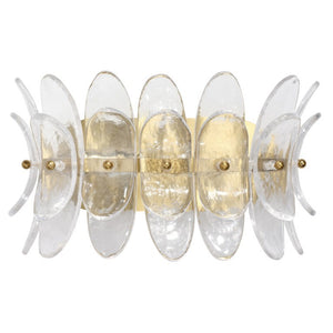 Coronet Floral Glass Petal Wall Sconce Handcrafted Antiqued Bronze Damp Rated Home Decor Light