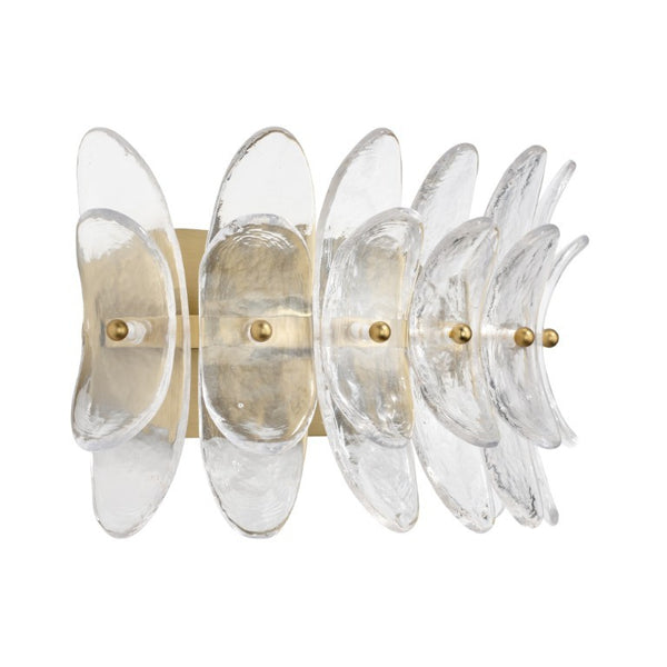 Coronet Floral Glass Petal Wall Sconce Handcrafted Antiqued Bronze Damp Rated Home Decor Light