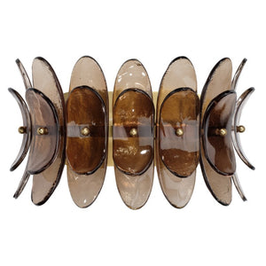 Coronet Floral Glass Petal Wall Sconce Handcrafted Antiqued Bronze Damp Rated Home Decor Light