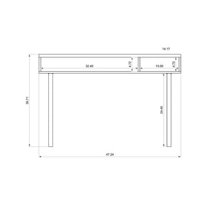 Windsor 47.24 Console Accent Table in Off White and Nature 4LC1 Manhattan Comfort